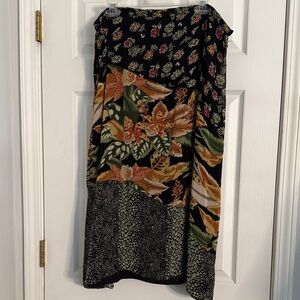 Floral Black and Orange Women's Skirt